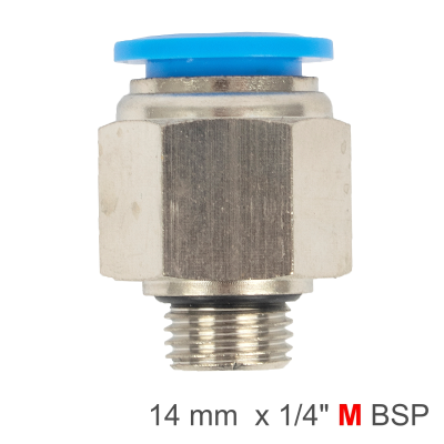 (image for) Pu Fitting Str. Stud W/o-ring 14mm-1/4' M