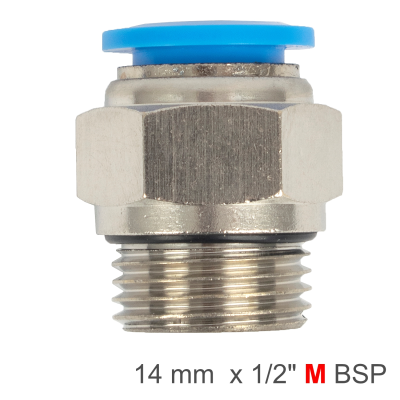 (image for) Pu Fitting Str. Stud W/o-ring 14mm-1/2' M