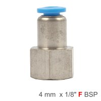(image for) Pu Hose Fitting Straight Stud 4mm-1/8 F