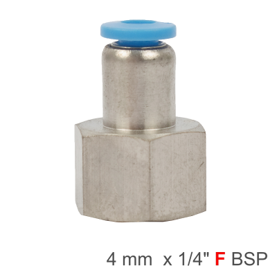 (image for) Pu Hose Fitting Straight Stud 4mm-1/4 F