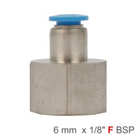 (image for) Pu Hose Fitting Straight Stud 6mm-1/8 F
