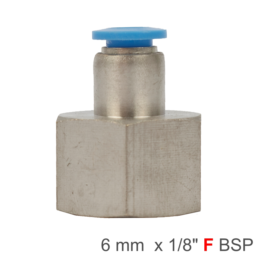 (image for) Pu Hose Fitting Straight Stud 6mm-1/8 F