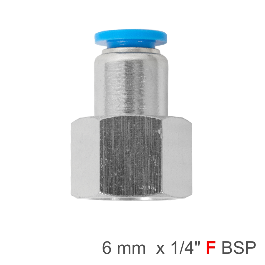 (image for) Pu Hose Fitting Straight Stud 6mm-1/4 F