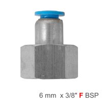 (image for) Pu Hose Fitting Straight Stud 6mm-3/8 F