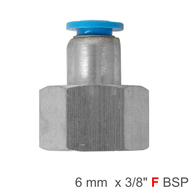 (image for) Pu Hose Fitting Straight Stud 6mm-3/8 F