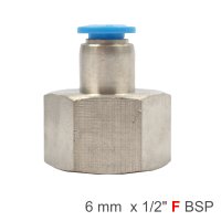 (image for) Pu Hose Fitting Straight Stud 6mm-1/2 F