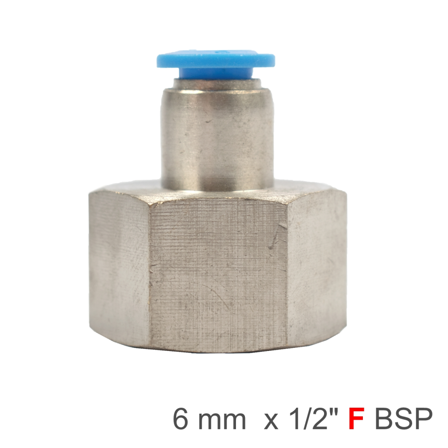(image for) Pu Hose Fitting Straight Stud 6mm-1/2 F