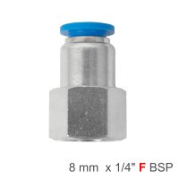 (image for) Pu Hose Fitting Straight Stud 8mm-1/4 F