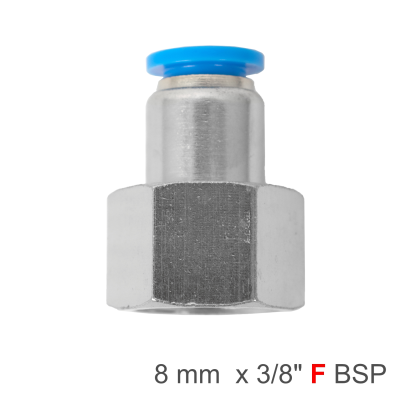 (image for) Pu Hose Fitting Straight Stud 8mm-3/8 F