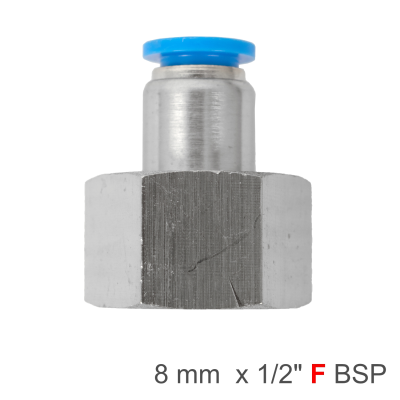 (image for) Pu Hose Fitting Straight Stud 8mm-1/2 F