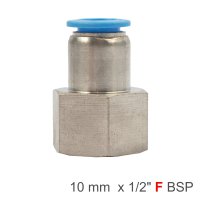 (image for) Pu Hose Fitting Straight Stud 10mm-1/2 F