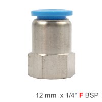(image for) Pu Hose Fitting Straight Stud 12mm-1/4 F