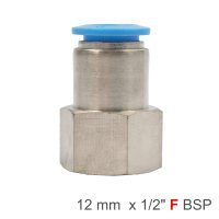 (image for) Pu Hose Fitting Straight Stud 12mm-1/2 F