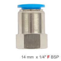 (image for) Pu Hose Fitting Straight Stud 14mm-1/4 F