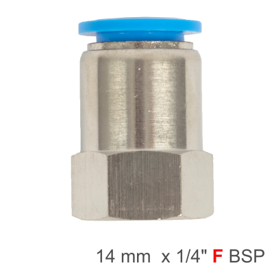 (image for) Pu Hose Fitting Straight Stud 14mm-1/4 F
