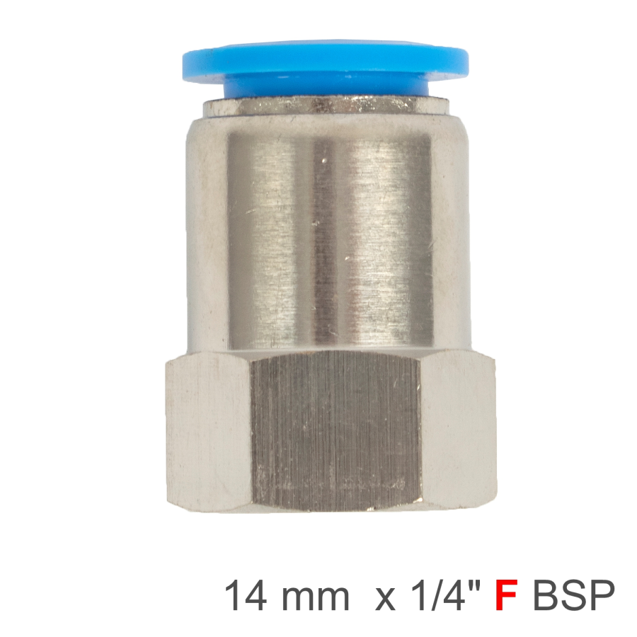 (image for) Pu Hose Fitting Straight Stud 14mm-1/4 F