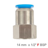 (image for) Pu Hose Fitting Straight Stud 14mm-1/2 F