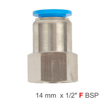 (image for) Pu Hose Fitting Straight Stud 14mm-1/2 F