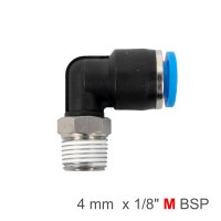 (image for) Elbow 4mm-1/8 M Pu Hose Fitting