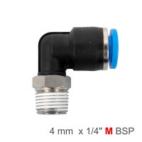 (image for) Elbow 4mm-1/4 M Pu Hose Fitting