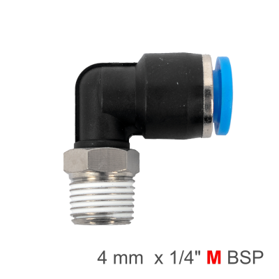 (image for) Elbow 4mm-1/4 M Pu Hose Fitting