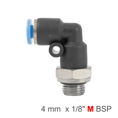 (image for) Elbow W/o-ring 4mm-1/8 M Pu Hose Fitting