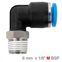 (image for) Elbow 6mm-1/8 M Pu Hose Fitting