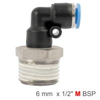 (image for) Elbow 6mm-1/2 M Pu Hose Fitting