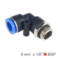 (image for) Elbow W/o-ring 6mm-1/8 M Pu Hose Fitting