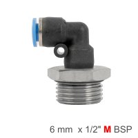 (image for) Elbow W/o-ring 6mm-1/2 M Pu Hose Fitting