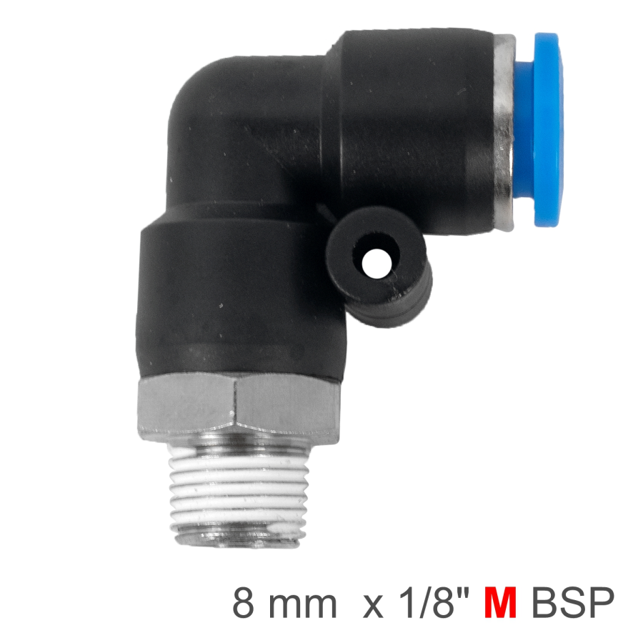 (image for) Elbow 8mm-1/8 M Pu Hose Fitting