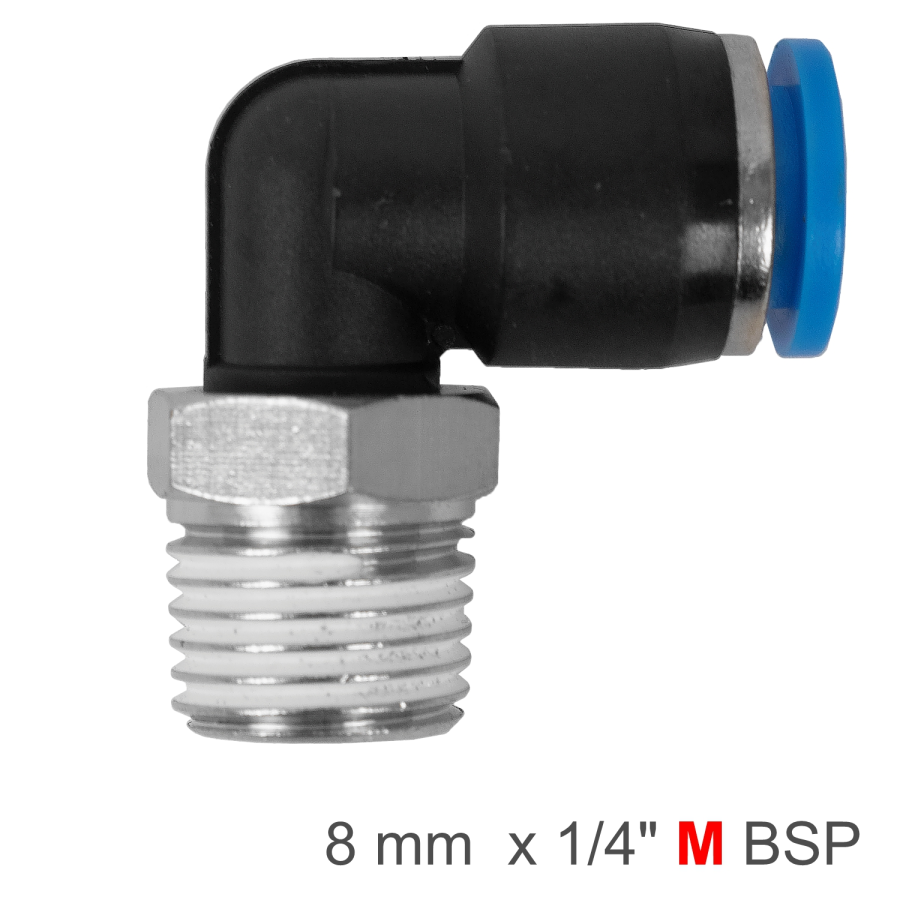 (image for) Elbow 8mm-1/4 M Pu Hose Fitting