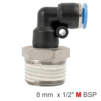 (image for) Elbow 8mm-1/2 M Pu Hose Fitting