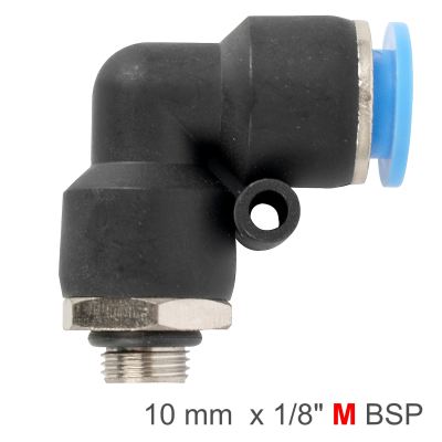(image for) Elbow W/o-ring 10mm-1/8 M Pu Hose Fitting