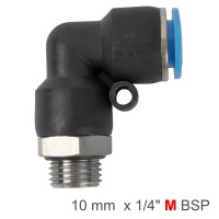 (image for) Pu Hose Fitting Elbow W/o-ring 10mm-1/4 M
