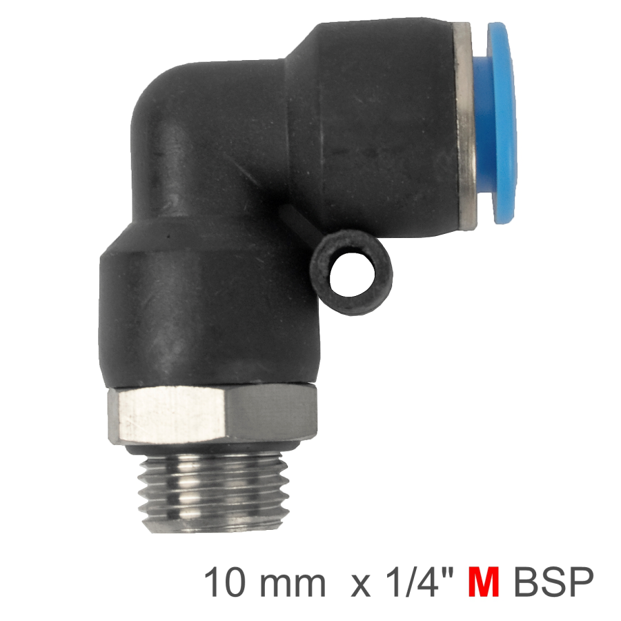 (image for) Pu Hose Fitting Elbow W/o-ring 10mm-1/4 M