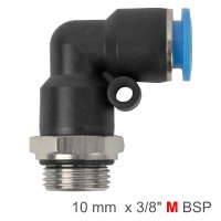 (image for) Pu Hose Fitting Elbow W/o-ring 10mm-3/8 M