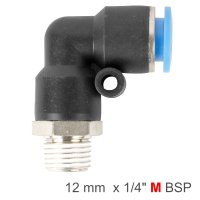 (image for) Elbow 12mm-1/4 M Pu Hose Fitting