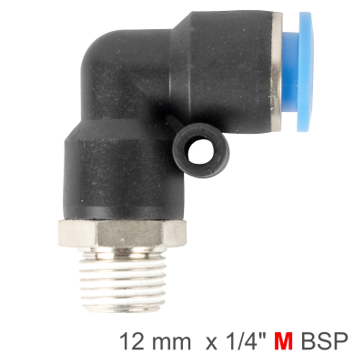 (image for) Elbow 12mm-1/4 M Pu Hose Fitting