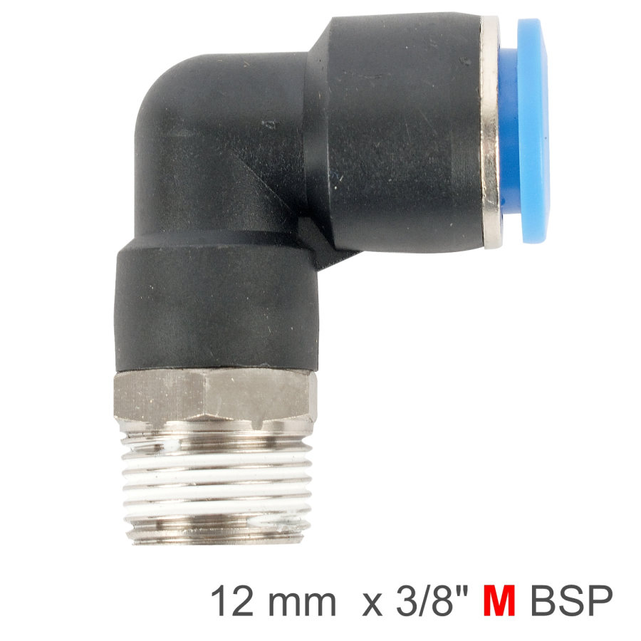 (image for) Elbow 12mm-3/8 M Pu Hose Fitting