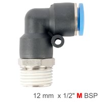 (image for) Elbow 12mm-1/2 M Pu Hose Fitting