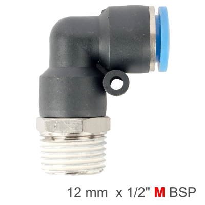 (image for) Elbow 12mm-1/2 M Pu Hose Fitting