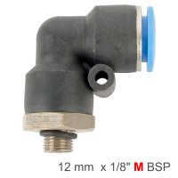 (image for) Elbow W/o-ring 12mm-1/8 M Pu Hose Fitting
