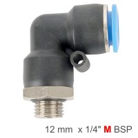 (image for) Elbow W/o-ring 12mm-1/4 M Pu Hose Fitting