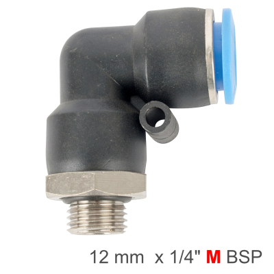 (image for) Elbow W/o-ring 12mm-1/4 M Pu Hose Fitting