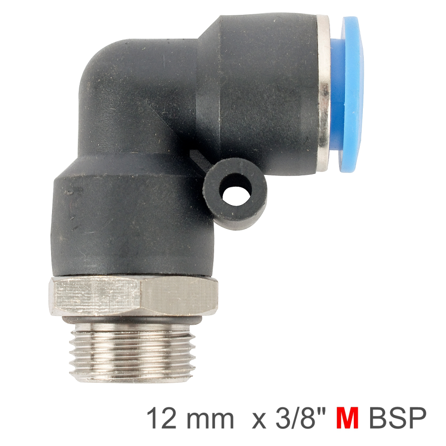 (image for) Elbow W/o-ring 12mm-3/8 M Pu Hose Fitting
