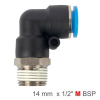 (image for) Elbow 14mm-1/2 M Pu Hose Fitting