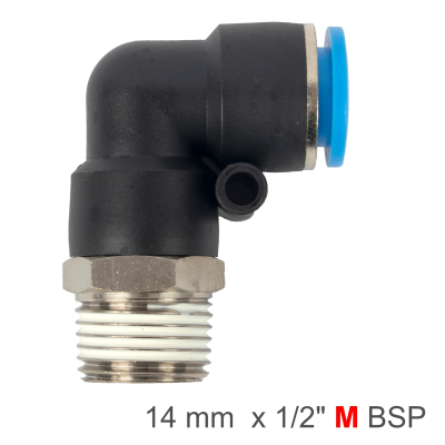 (image for) Elbow 14mm-1/2 M Pu Hose Fitting