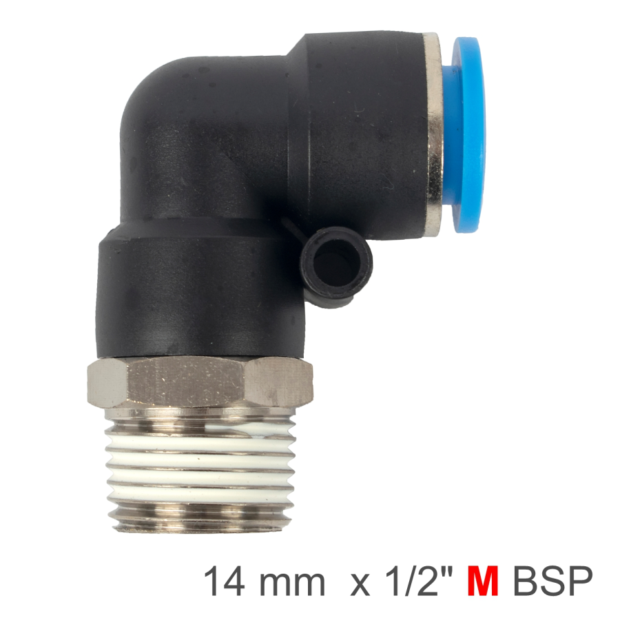 (image for) Elbow 14mm-1/2 M Pu Hose Fitting