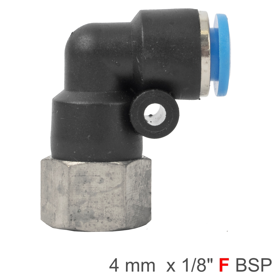 (image for) Pu Hose Fitting Elbow 4mm-1/8 F